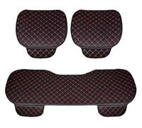 Auto Accessori Lupex Coprisedile Seduta 3 pezzi Universale Auto | Protezione Sedile 2 Anteriore e 1 Posteriore | Protector Comfort Automotive Cuscino Interni (PVC - Nero Rosso - 3pz)