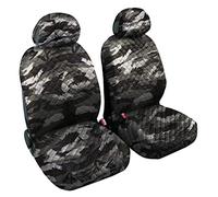 Auto Accessori Lupex - Coprisedili Auto Anteriore Universali, colore Mimetico Grigio, coppia fodere auto o furgone 2 posti, tessuto cotone trapuntato, set protezione sedile anteriori