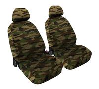 Auto Accessori Lupex - Coprisedili Auto Anteriore Universali, colore Mimetico Verde, coppia fodere auto o furgone 2 posti, tessuto cotone liscio, set protezione sedile anteriori