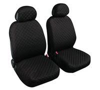 Auto Accessori Lupex - Coprisedili Auto Anteriore Universali, colore Nero, coppia fodere auto o furgone 2 posti, tessuto cotone trapuntato, set protezione sedile anteriori