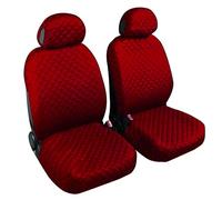 Auto Accessori Lupex - Coprisedili Auto Anteriore Universali, colore Rosso, coppia fodere auto o furgone 2 posti, tessuto cotone trapuntato, set protezione sedile anteriori