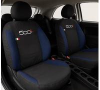 Auto Accessori Lupex | Coprisedili Auto Compatibili con 500L, Colore Nero Blu Scuro, Made In Italy, Tessuto Policotone, Nome Auto Ricamato, Fodere Copri Sedili Anteriori e Posteriori