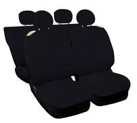 Auto Accessori Lupex Coprisedili Auto Compatibili con Cinquecento 500, Made in Italy, tessuto policotone, set anteriori e posteriori (Nero con schienale posteriore 50e50)
