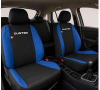 Auto Accessori Lupex | Coprisedili Auto Compatibili con Duster dal 2010 al 2024, Colore Nero Blu Royal, Made In Italy, Tessuto Policotone, Fodere Sedili Anteriori e Posteriori