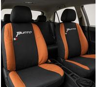 Auto Accessori Lupex | Coprisedili auto compatibili con Grande Punto (2005-2018) con schienale e seduta posteriore divisi 40 e 60, Nero Arancione, Made In Italy, Sedili Anteriori e Posteriori