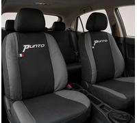 Auto Accessori Lupex | Coprisedili auto compatibili con Grande Punto (2005-2018) con schienale posteriore unito, Nero Grigio Scuro, Made In Italy, Protezione Sedili Anteriori e Posteriori