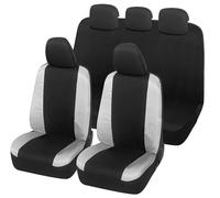 Auto Accessori Lupex Coprisedili Auto Compatibili con Panda Seconda 169 e Terza 319 serie, Tessuto Policotone, set completo (Nero - Grigio Chiaro con schienale posteriore intero)