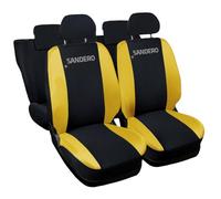 Auto Accessori Lupex | Coprisedili Auto Compatibili con Sandero serie Prima 2008-2012, Seconda 2012-2020, Terza dal 2020, Nero Giallo, Made In Italy, Protezione Sedili Anteriori e Posteriori