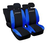 Auto Accessori Lupex | Coprisedili Auto Compatibili con Sandero serie Prima 2008-2012, Seconda 2012-2020, Terza dal 2020, Nero Blu Royal, Made In Italy, Protezione Sedili Anteriori e Posteriori