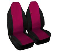 Auto Accessori Lupex | Coprisedili auto compatibili con Smart fortwo 451 seconda serie dal 2007 al 2015, Fucsia Nero, Made in Italy, set coppia copri sedili in ecopelle e policotone