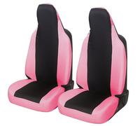 Auto Accessori Lupex Coprisedili Auto Compatibili con UP, sedili con poggiatesta integrato, coppia anteriore, fodere protezione sedile, modello universale (Nero - Rosa)