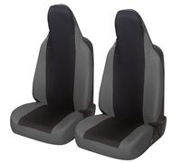 Auto Accessori Lupex Coprisedili Auto Compatibili per sedili con poggiatesta integrato, coppia anteriore, fodere protezione sedile, modello universale (Nero - Grigio Scuro)