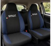 Auto Accessori Lupex - Coprisedili Auto Compatibili per Smart ForFour seconda serie, colore nero blu scuro, Made in Italy, poggiatesta incluso, Set Copri sedili Anteriori e Posteriori