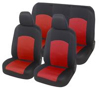 Auto Accessori Lupex - Coprisedili Auto Universali | Colore Rosso | Set Fodere Copri Sedili Anteriori e Posteriori | Tessuto Poliestere | No Suv
