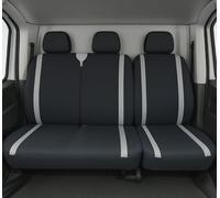 Auto Accessori Lupex Coprisedili Auto Universali per Furgoni e Camion 3 Posti, Anteriori 2+1 Compatibile Con bracciolo (Nero - Grigio, LS30 Poliestere)