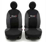 Auto Accessori Lupex Coprisedili Compatibili con Fiat 500X 2014-2022 | Made in Italy, Nero Grigio Scuro, Coppia Anteriori e copri Poggiatesta, Policotone Protezioni Sedili