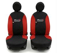 Auto Accessori Lupex Coprisedili Compatibili con Fiat 500X 2014-2022 | Made in Italy, Nero Rosso, Coppia Anteriori e copri Poggiatesta, Policotone Protezioni Sedili