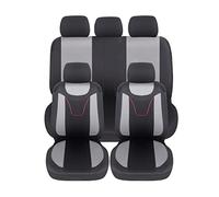 Auto Accessori Lupex Coprisedili per auto Universali, tessuto poliestere, set fodere protezione sedili, copertura adattabile, No Suv (Anteriori e Posteriori, N - Grigio)