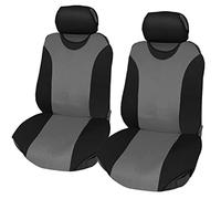 Auto Accessori Lupex Coprisedili per auto Universali, tessuto poliestere, set fodere protezione sedili, copertura adattabile, No Suv (Coppia Anteriore, R1 - Grigio)