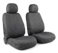 Auto Accessori Lupex Coprisedili Universali Auto, in poliestere trapuntato, anteriori e posteriori, per berline standard, no suv (Coppia Anteriore, Grigio)