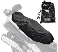 Auto Accessori Lupex - Coprisella Universale impermeabile taglia Maxi 115x50 cm, telo copri sella adattabile per Scooter e Moto, materiale poliestere, colore nero, con borsa