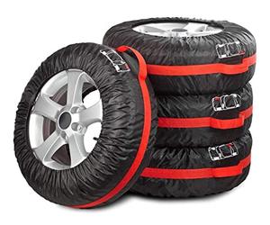 Auto Accessori Lupex Kit 4 Copriruote Copertura Ruote per Automobile fino a 17", Protezione Ruota di Scorta, modello Universale, Materiale in Oxford 210D