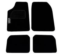 Auto Accessori Lupex Kit Tappetini Auto Compatibili per Idea con Nome Logo Ricamato | Personalizzati e con Battitacco | Set Tappeti Strappo Adattabili in Moquette Anteriori e Posteriori