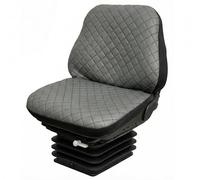 Auto Accessori Lupex - LS32 Coprisedile Trattore Universale - Seduta e Schienale in PU Trapuntata, Cuciture Rinforzate, Protezione e Comfort per Sedili Agricoli (Grigio con cuciture nere)