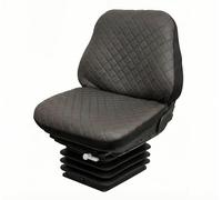 Auto Accessori Lupex - LS32 Coprisedile Trattore Universale - Seduta e Schienale in PU Trapuntata, Cuciture Rinforzate, Protezione e Comfort per Sedili Agricoli (Grigio Scuro con cuciture rosse)