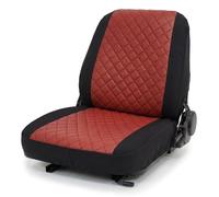 Auto Accessori Lupex - LS33 Coprisedile Muletto Universale - Seduta e Schienale Accoppiata Soffice, Cuciture Rinforzate, Protezione e Comfort per Sedili Agricoli (Rosso - Nero in PU)
