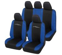 Auto Accessori Lupex Coprisedili Auto Universali Modello Racing, Set Fodere per Protezione Sedili Anteriori e Posteriori, in Policotone (Nero - Blu Royal)