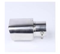 Auto Accessori Punta Del Silenziatore Di Scarico Quadrato Universale Tubo In Acciaio Inossidabile Finiture Cromate Fodera Di Scarico Della Coda Posteriore Coda Gola(Silver straight)