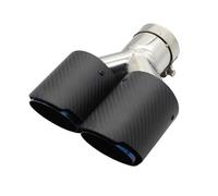 Auto Accessori Silenziatore Opaco Per Auto Punta A Forma Di Y Silenziatori Per Tubi Di Scarico A Doppia Uscita Decorazione Ugello Universale Inossidabile Blu Coda Gola(Left 51mm-89mm)