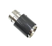 Auto Accessori Tubi Di Scarico Con Punta Marmitta Di Scarico Per Auto In Carbonio Lucido Da 1 Pezzo Acciaio Inossidabile Argento Dritto Universale Coda Gola(IN 70MM-OUT 114MM)