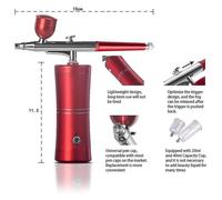 Auto Airbrush Kit,rechargeable Handheld Airbrush Set, Use for Makeup, Cake Decor, Model Coloring, Nail Art, Tattoo(black)