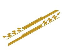 Auto Alettoni Minigonne Adesivi Strisce Laterali Auto 2 Pezzi SUV Stile Sportivo Corsa Vinile Finiture Decalcomanie Gradini Messa Punto Esterni(Matt Gold)
