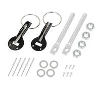 Auto Alluminio Lega Montaggio Cofano Cappuccio Pin Serratura Kit Nero
