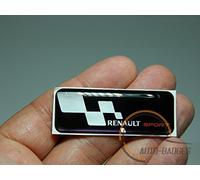 Auto-Badges Emblema di Renault Sport in Plastica di Poliuretano, Nero, Adesivo per Auto, Compatibile con Autovettura