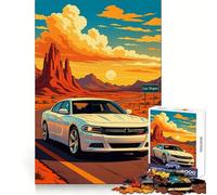 Auto bianca sulla strada per Las Vegas Puzzle per adolescenti 1000 pezzi Puzzle per la concentrazione e il relax Incastrarsi bene Regalo memorabile (38x26cm)