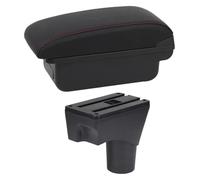 Auto Bracciolo Box Per Nissan Per March Per Micra K13 MK4 IV Per Sunny Box Bracciolo Auto Console Centrale Archivia Contenuto Archiviazione(B1 Red Line)