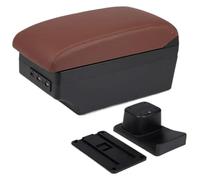 Auto Bracciolo Box Per Suzuki Per Baleno Box Bracciolo Modifica Console Centrale Portabicchieri Ampio Spazio Interfaccia USB Braccioli Per Auto(C Brown 7 Usb)