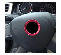 Auto Bracciolo Sticker Decorativo Per Octavia 2 A5 A7 Per Rapid Per Fabia Per Superb Adesivi Con Logo Sul Volante Emblemi Anelli Accessori Per Interni Stile Auto(Rosso)