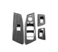 Auto Bracciolo Sticker Decorativo Per Serie 5 M5 G30 G31 F90 525 528 RHD Interni Auto Anteriore Posteriore Porta Alzacristalli Interruttore Pannello Copertura Trim(Carbon 4pcs Set)