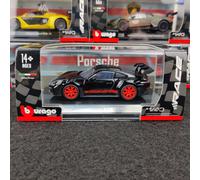 AUTO BURAGO RACE PORSCHE 911 GT3 RS NERO E ROSSO 1:43 NUOVO SCATOLA #18-38313