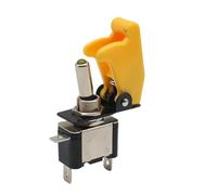 Auto Car Boat Truck Illuminated Led Toggle Switch with Aircraft Up Cover Guard Red Blue Green Yellow White 12V20A(Dark Yellow)