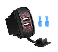 auto Caricatore USB, KIMISS doppio USB adattatore di alimentazione per caricabatterie 12-24V 3.1A per moto barca per auto