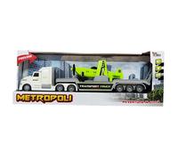 Auto Carro Attrezzi Camion Trasporti Aereo Verde Luci e Suoni Scala 1:16