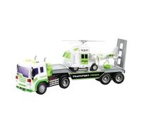 Auto Carro Attrezzi Camion Trasporti Elicottero Nero Luci e Suoni Scala 1:16