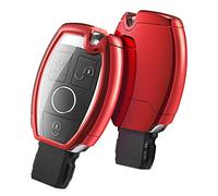 Auto Caso Chiave Mercedes Benz,Copertura Chiave Auto,Car Key Case per Mercedes Benz 2-3 Pulsanti A B C E Classe(Rosso)