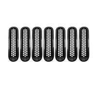 Auto Centrale Anteriore Griglia Per Jeep Per Wrangler Per Wrangler Per Unlimited 2007-2015 1 Set/7 Pezzi Kit Inserti Griglia Anteriore(Carbon fibre -7pcs)